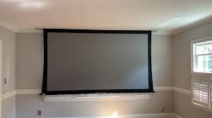 Disappearing 120 Projector Screen Video Home Cinema Room Home Theater Room Design Cinema Room Small