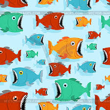Koi fish computer file, fish, shoal of yellow, white, and black fishes png seafood malabar matthi curry fish as food eating, fish, three black fish and shrimp png clipart. Fish Eat Fish Pattern Seamless Predatory Fish Vector Clipart