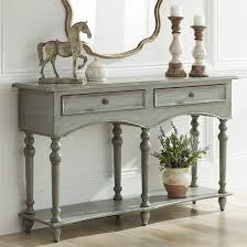 Chelsea 62 Wide Antiqued Gray Wood 2 Drawer Console Table 37m91 Lamps Plus In 2020 Low Console Table Console Table Styling Console Table Decorating