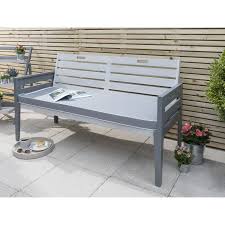 Looking for cheap bench deals in march 2021? Grey Wooden 3 Seater Garden Bench With Cushion Grigio Furniture123