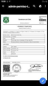 Con estos datos tendrás tu permiso temporal para descargar o enviar a tu correo. Carabineros De Chile Permiso Temporal Reclamos Cl