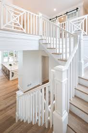 Benjamin Moore Super White All White Staircase Railing Spindles And Balusters Benjamin Moore Super White Lake House Interior Stairway Design Interior Railings