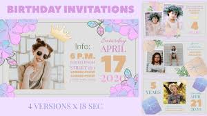 After effects cs4, cs5, cs5.5, cs6 and cc. Birthday Invitations Slideshow Premiere Pro Templates Motion Array