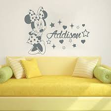 amazon com wall decals custom name baby minnie mouse personalized name nursery kids boys gir minnie mouse wall decals vintage kids room vintage kids room boys