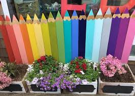 Love The Idea Of Upside Down Fence Posts As Colored Pencils Fence Post Gardening For Kids Diy Fence