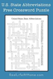 United States State Abbreviations Crossword Puzzle Printable State Abbreviations Crossword Puzzle Printable Crossword Puzzles