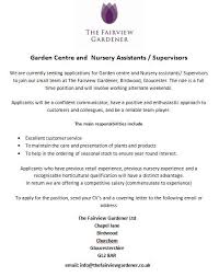 Application letter for job in tea garden. Job Vacancy The Fairview Gardener The Tea Room Facebook