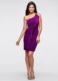 Mor Renkli Volanli Tek Omuz Elbise Modelleri Kadinlive Com Dresses Formal Dresses Fashion