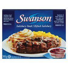 Comfort food from out of the past. Salisbury Steak Frozen Dinner