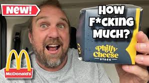 Eating McDonald's $7 Philly Cheese Stack Burger from Great Britain