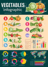 Vegetables Infographics Design Template With List Of Fresh Vegetables