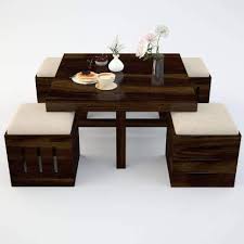 Wood is one of the finest and noblest materials. Santosha Decor Sheesham Wood Teapoy Design Center Coffee Table With 4 Stool I Walnut Finish Amazon In Electronics