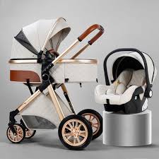 Creamy White Gold 3 In 1 Baby Stroller Travel System Maternity Miracles