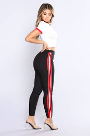 Three Stripe You Re Out Pants Black Red White Pants Fashion Nova