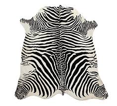 Amazon De Kuhfell Teppich Mit Zebra Druck Schwarz Perle Fell Teppich Luxor Living Echtes Kuhfell Teppich Zebra Teppich