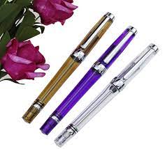 Amazon.com : Lanxivi 3 PCS Yongsheng 3013 Transparent Fountain Pen Fine  Nib, Vaccum Filling (Purple, Brown and Clear Transparent) : Office Products