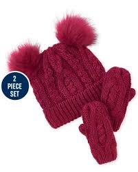 Fair isle knitting patterns knitting charts loom knitting knitting stitches free knitting crochet mittens mittens pattern knitted hats crochet baby. Toddler Girls Glitter Cable Knit Pom Pom Beanie And Mittens Set The Children S Place