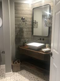 Powder Room With A Rustic Industrial Look And A Touch Of Glam Powder Room Rustic Powder Room Small Half Bathrooms