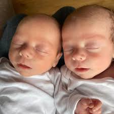 My fraternal twins with their wives at my grandsons baptism. 🥰