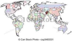 O mapa mundi, também conhecido como planisfério, é um mapa que representa todo globo terrestre, tendo os dois hemisférios projetados lado a lado. Afeganistao Mapa Mundial Mapa Antigas Afeganistao Politico Bandeira Mundo Canstock