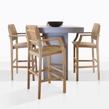 Plus, in addition to its functionality, outdoor dining furniture showcases your aesthetic. Concrete Bar Table And 4 Toscana Arm Bar Chairs Set Teak Warehouse