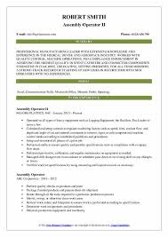 assembly operator resume samples