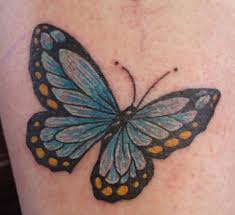 The image was completed with gaudy colors: Realistic Blue Butterfly Tattoo Tattooimages Biz