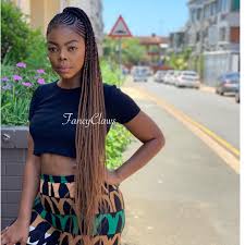 The top section of hair is braided along the hairline and pinned up at the back. Fancy Claws African Braids Styles Cornrow Hairstyles African Hair Braiding Styles