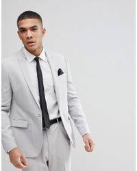 Costume homme prince of wales gris mario moyano 2125. Veste De Costume Slim Gris Glace Jean Asos Pour Homme En Coloris Gris Lyst