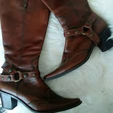 Tamaris Brown Cowboy Cowgirl Heel Boots