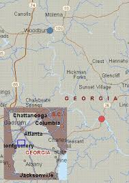 Map for Flint River, Georgia, white water, Sprewell Bluff State Park to Po  Biddy Road