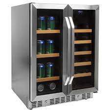 Edgestar Cwb1760fd Stainless Steel 24 Inch Wide 17 Bottle Wine And 53 Can Beverage Cooler With French Doors Winecoolerdirect Com Wine Coolers Drinks Beverage Cooler Beverage Refrigerator