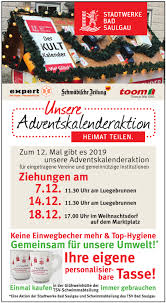 Von 08:00 bis 19:00 uhr (nach vereinbarung) kundendialogcenter. Adventskalenderaktion Der Stadtwerke 5000 Euro Fur Vereine Und Organisationen Bad Saulgau Pfullendorf Schwabische Zeitung