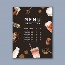 Download Set Brown Sugar Bubble Milk Tea Menu Ad Content Vintage Watercolor Illustration For Free Bubble Milk Tea Milk Tea Bubble Tea Shop