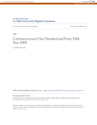 Commencement One Hundred and Forty-Fifth Year 2008