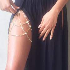 Amazon.com: Flosy Gitter Layered Rhinestones Leg Chain Thign Chain  Ballerina Crystal Body Chain Jewelry for Adjustable Women and Girls (Gold)  : Clothing, Shoes & Jewelry