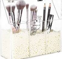 YestBuy Clear Makeup Brush Holder, Acrylic Makeup Brush Organizer For  Vanity, Cosmetic Brush Storage Box with Pearls, For Bathroom, Bedroom,  Vanity ...