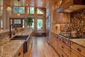 Our knotty hickory shaker is the ultimate country kitchen cabinet line. Rustic Hickory Kitchen With Lever Handles Centerset Faucets