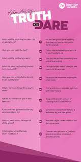If you want to kick the party up a notch, you need to get your best truth or dare questions in order. Hen Party Truth Or Dare Hen Party Ideas