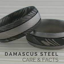 Damascus Steel Care Info Unique Titanium Wedding Rings Damascus Steel Wedding Band Steel Wedding Ring Mens Wedding Rings