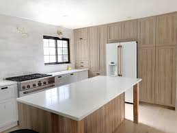 Among the practical uses for wood veneer is refacing vanity and kitchen cabinets. Everything You Need To Know About Using Semihandmade Fronts With Ikea Cabinets And Our Cove Line In The Fullmer Kitchen Chris Loves Julia