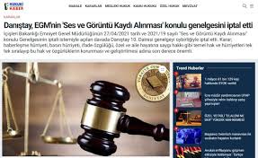 Müvekkilimiz Adına Açtığımız Davada Danıştay 10. Dairesi EGM Genelgesini  İptal Etti. (Kararımız HUKUKİHABER.NET sitesinde yayımlanmıştır.) 2025 -  Mert Hukuk Bürosu