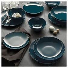 Ikea Fargrik 18 Piece Dinnerware Set Dark Turquoise Plates Dinnerware Set Dinnerware