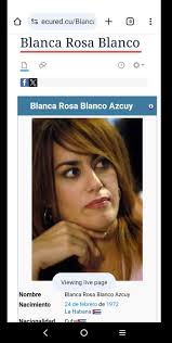 HOY TE TRAIGO ALGUNOS ACTORES DE LA TELENOVELA " DESTINO PROHIBIDO "  REALIZADA POR LA TELEVISIÓN CUBANA EN EL 2000. ELLOS SON : BLANCA ROSA  BLANCO. Blanca Rosa Blanco Azcuy. Es una