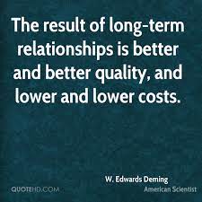 If a couple feels like a few months is long term, then to them, it is. Long Time Relationships Quotes W Edwards Deming Quotes Quotehd Dogtrainingobedienceschool Com