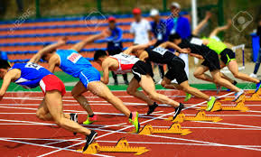 The 100 metres, 200 metres, and 400 metres. The Sports Meeting The Athletes Began To Sprint Race Stock Photo Picture And Royalty Free Image Image 101339109