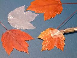 Fall Leaves Painting Leaf With A Couple Layers Of Modge Podge Then Peeling When Dry Creates A Pliable Leaf Complete Leaf Crafts Holiday Crafts Diy Fall Crafts