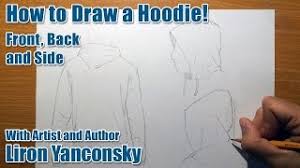 Practice drawing hoodies from different angles, and with different positions of the hood itself. How To Draw A Hoodie Back And Side View Youtube