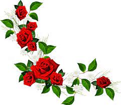 Decorative Element With Red Roses White Flowers And Hearts With Diamonds Rose Clipart Flower Frame Png Flower Border Png