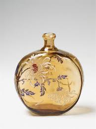 Nancy Cristallerie De Galle Um 1900 A Large Galle Glass Bottle Enamelled Signature Galle To The Side The Stoppe Vintage Art Glass Antique Glass Glass Art